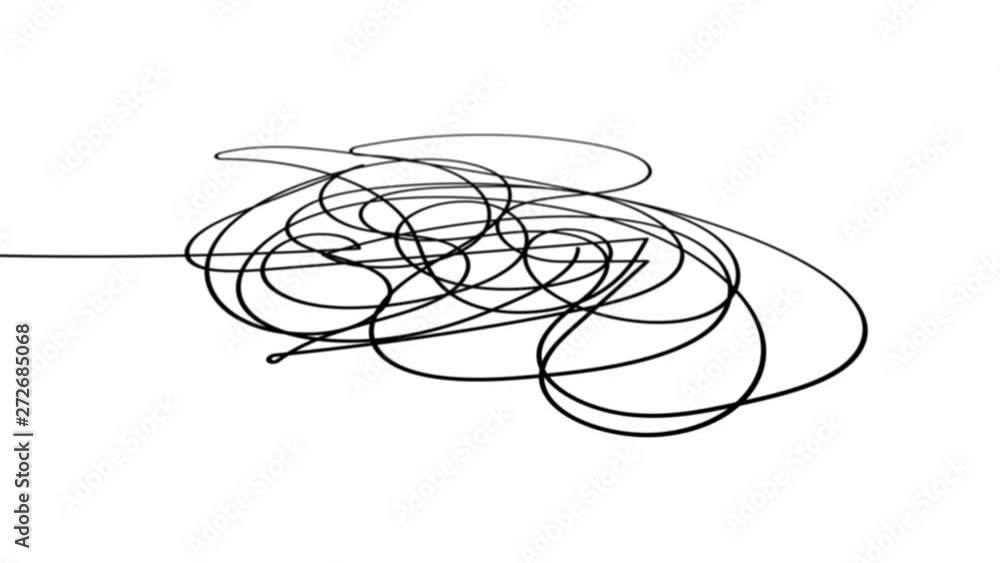Hand drawn tangle scrawl sketch or black line spherical abstract scribble shape. Tangled chaotic doodle circle drawing circles or thread clew knot. 4K FullHD and HD render footage animation Hand drawn tangle scrawl sketch or black line spherical abstract scribble shape. Tangled chaotic doodle circle drawing circles or thread clew knot. 4K FullHD and HD render footage animation