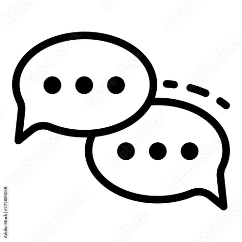Conversational bubbles icon. Outline conversational bubbles vector icon for web design isolated on white background