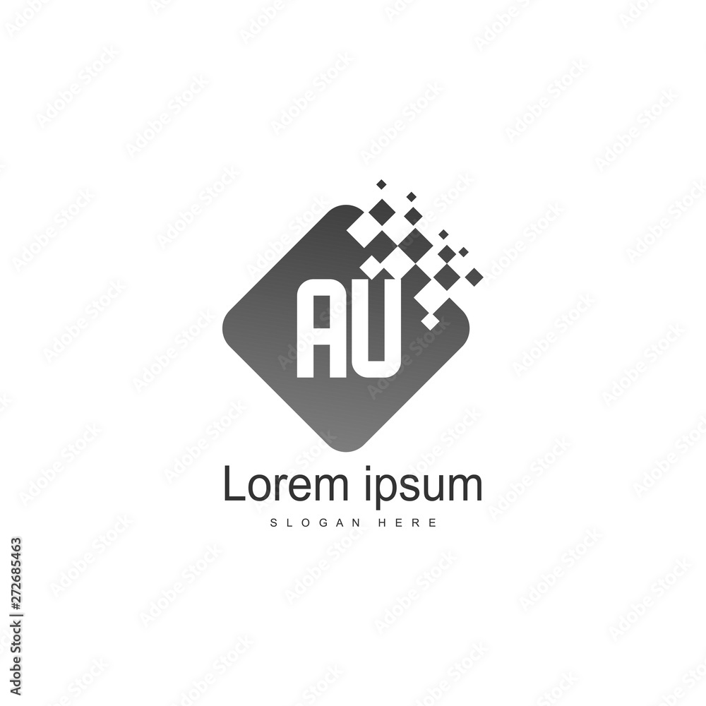 AU Letter Logo Design. Creative Modern AU Letters Icon Illustration AU Letter Logo Design. Creative Modern AU Letters Icon Illustration