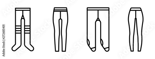 Tights icons set. Outline set of tights vector icons for web design isolated on white background