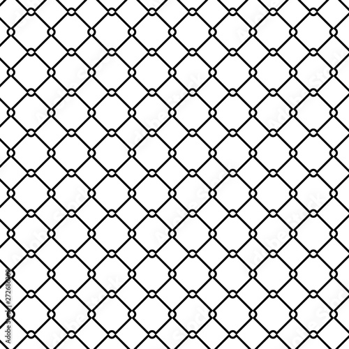 Metal fence pattern. Outline illustration of metal fence vector pattern for web design