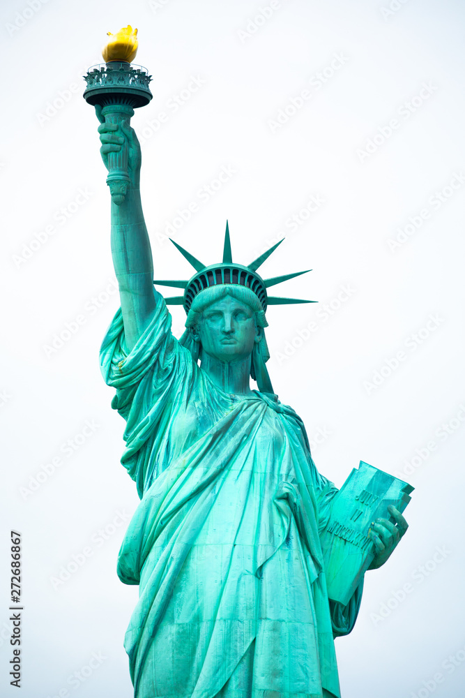Obraz premium Statue of Liberty National Monument. Sculpture by Frédéric Auguste Bartholdi. Manhattan. New York. USA. 