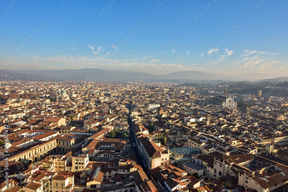 Obraz premium Florence cityscape. Aerial view of Florence. Panorama of Firenze. Tuscany, Italy.