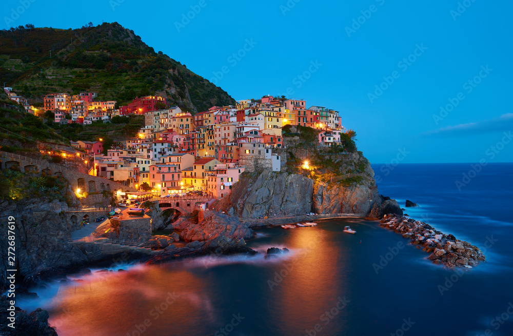 Manarola - One of five cities in cinque terre, Italy - obrazy, fototapety, plakaty 