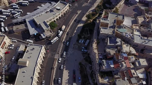 Fly over cars on Shlomo haMelech st, near New Gate of Jerusalem. DJI-0036-04 photo