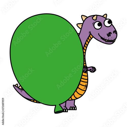 cute tyrannosaurus rex with balloon helium