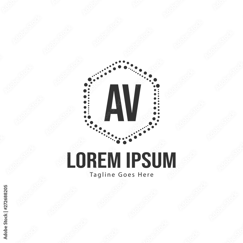 Fototapeta premium AV Letter Logo Design. Creative Modern AV Letters Icon Illustration