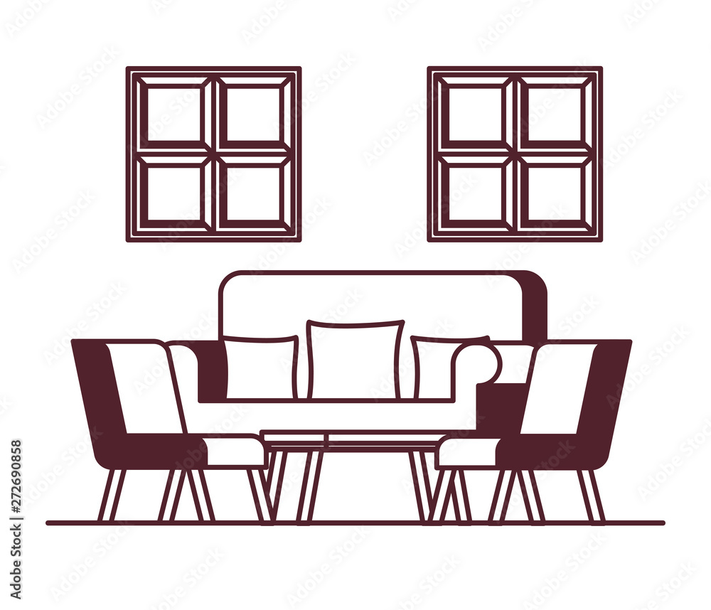 comfortable sofa in living room with white background comfortable sofa in living room with white background