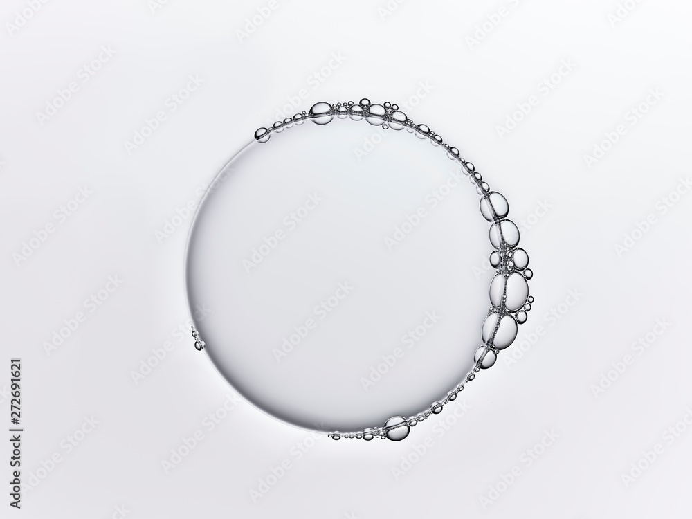 Clear bubble circle outlined with smaller bubbles Clear bubble circle outlined with smaller bubbles
