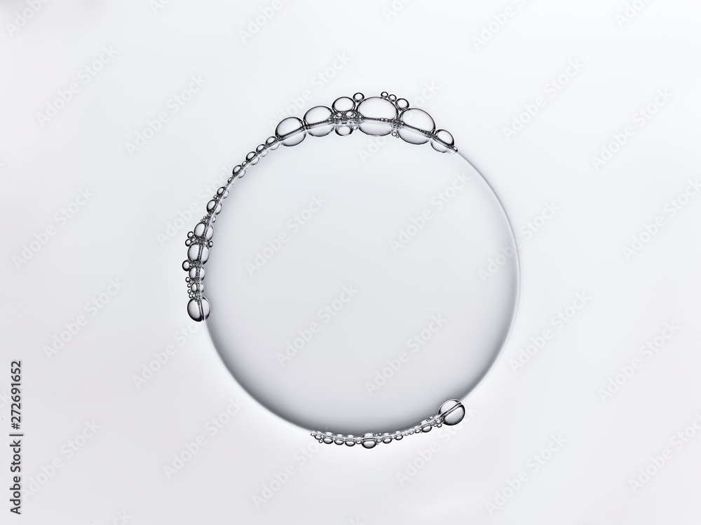 Clear bubble circle outlined with smaller bubbles Clear bubble circle outlined with smaller bubbles