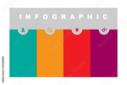 Infographic template with 4 steps, workflow, process chart