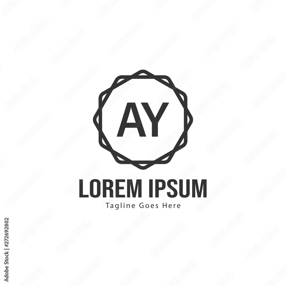 Fototapeta premium AY Letter Logo Design. Creative Modern AY Letters Icon Illustration