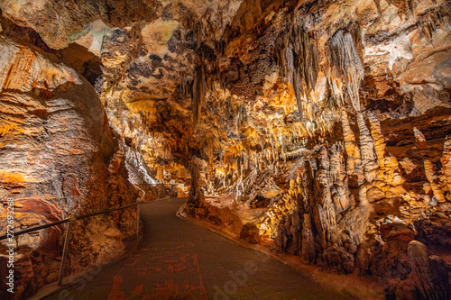 Cave stalactites, stalagmites, and other formations at Luray Caverns. VA. USA. photo