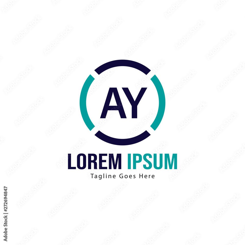 AY Letter Logo Design. Creative Modern AY Letters Icon Illustration AY Letter Logo Design. Creative Modern AY Letters Icon Illustration