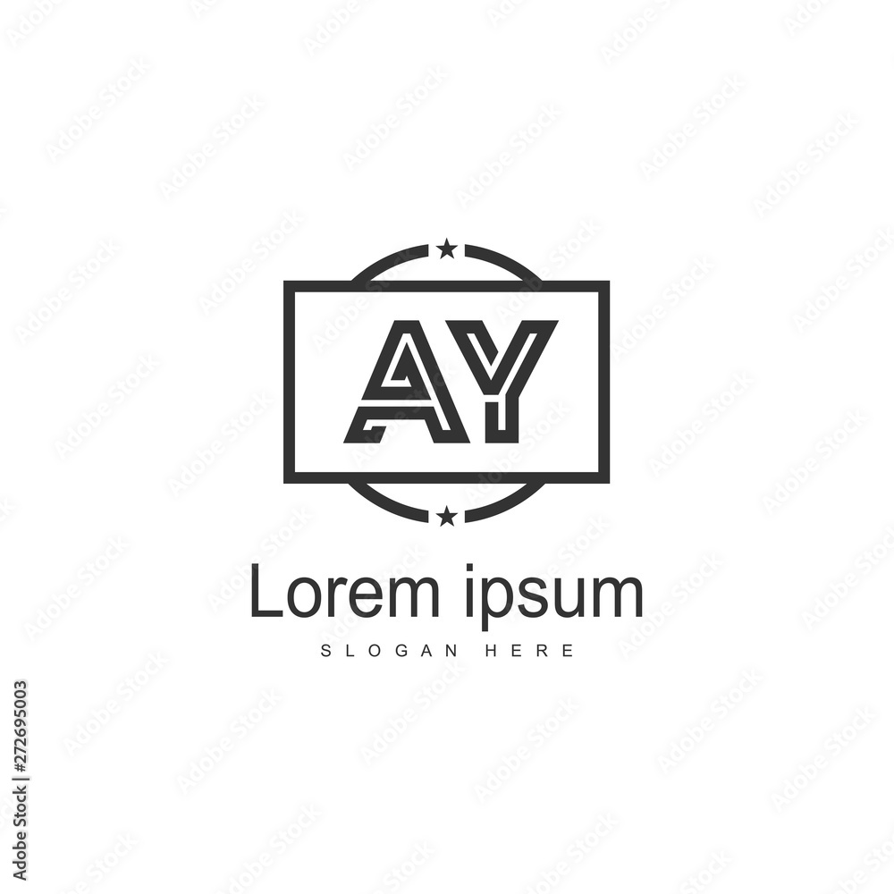 AY Letter Logo Design. Creative Modern AY Letters Icon Illustration