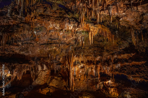 Cave stalactites, stalagmites, and other formations at Luray Caverns. VA. USA.