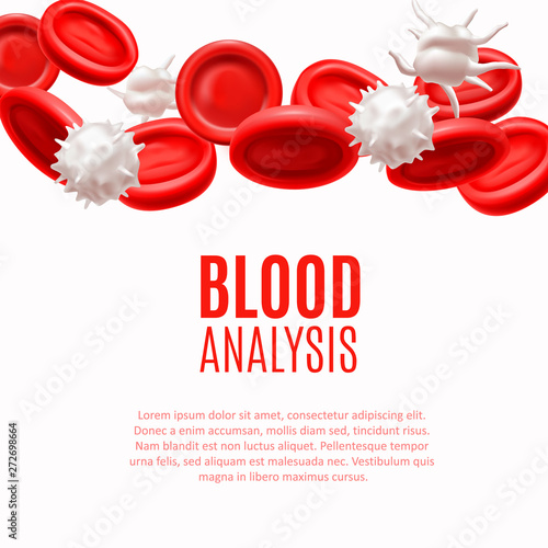 Blood Analysis Concept with Blood Cells in Realistic Style