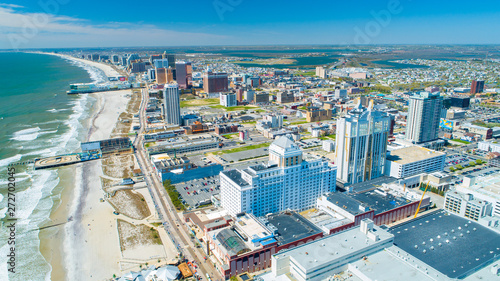 AERIAL VIEW OF ATLANTIC CITY BOARDWALK AND STEEL PIER. NEW JERSEY. USA. © miami2you