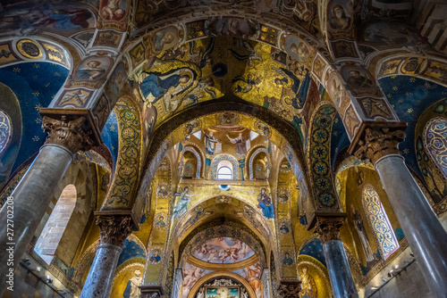 Interior of La Martorana church in Palermo, Sicily, Italy photo