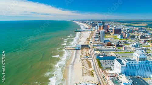 AERIAL VIEW OF ATLANTIC CITY BOARDWALK AND STEEL PIER. NEW JERSEY. USA. © miami2you
