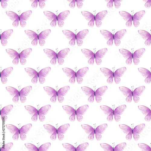 Photography Pale purple butterfly seamless watercolor pattern