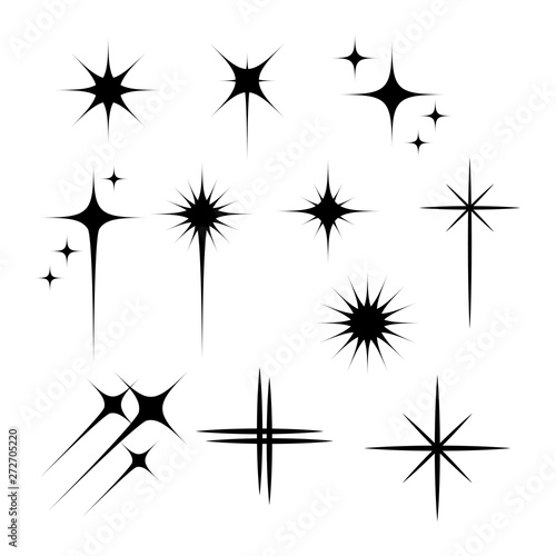 Black flashes vector illustration on white background