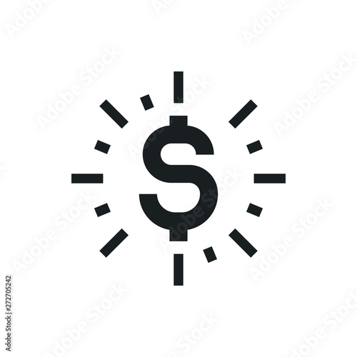 dollar shine vector icon