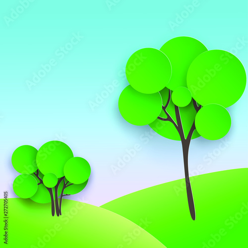 tree on green background