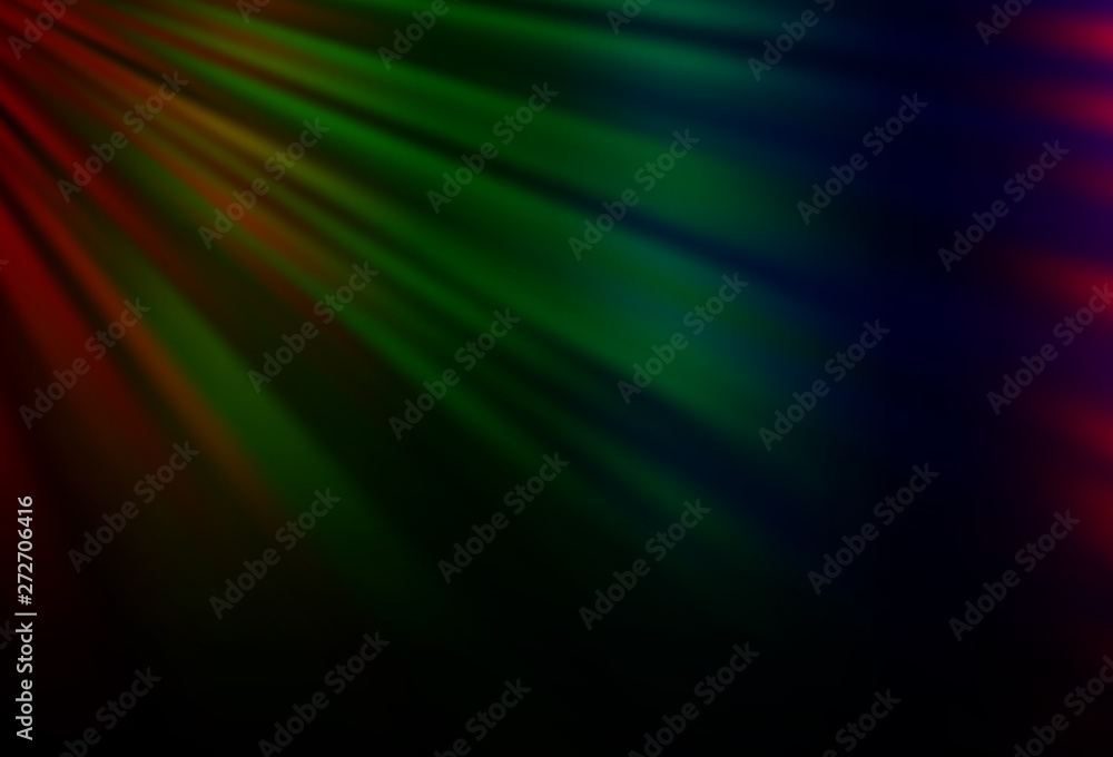 Obraz premium Dark Multicolor, Rainbow vector pattern with narrow lines.