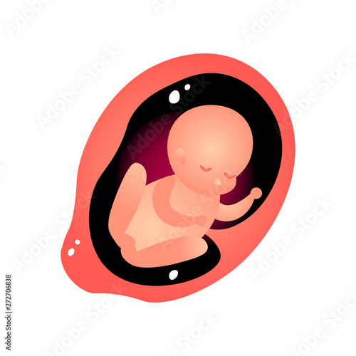Baby in mother tummy eat, woman pregnancy period