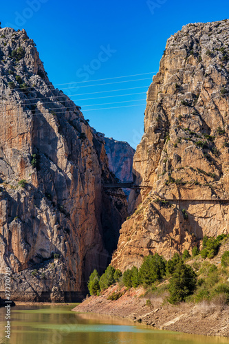 El Chorro gorge along the famous Caminito del Rey path in Andalusia, Spain