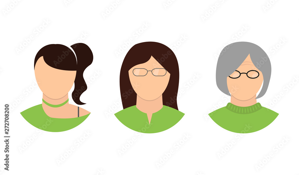 woman at three ages: young, adult, old woman at three ages: young, adult, old
