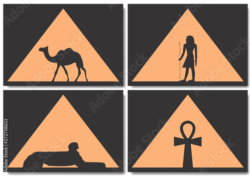 Ancient Egyptian symbols and decorations