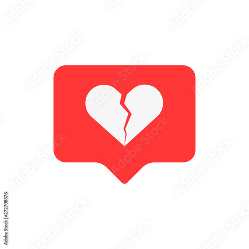 broken heart like in flat style, vector