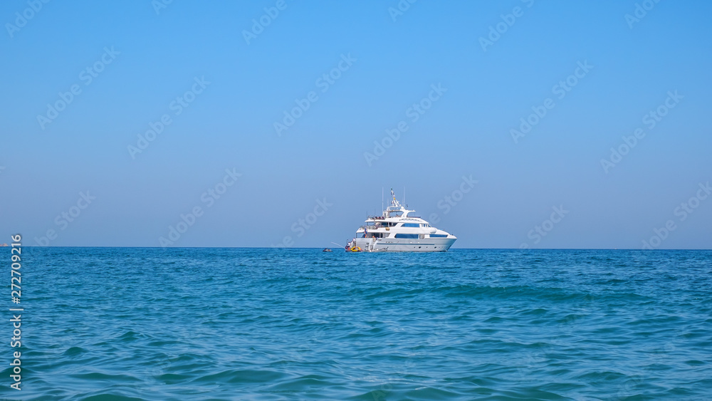 white yacht on the open sea white yacht on the open sea