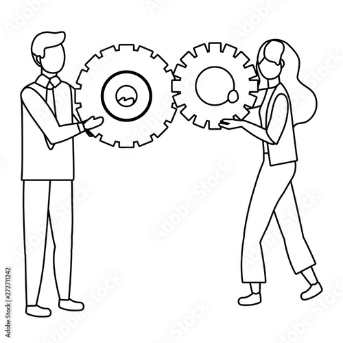 Businessman and businesswoman avatar design vector illustration