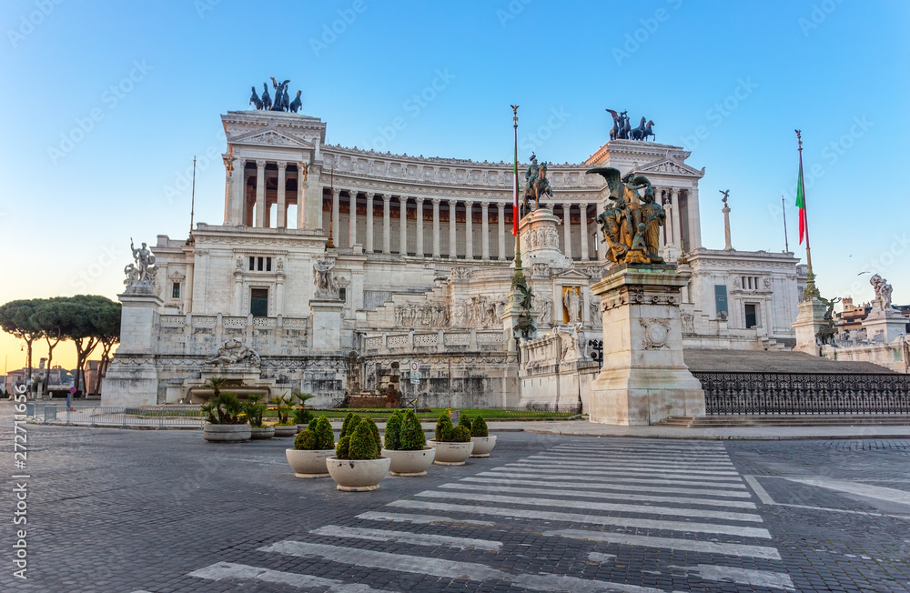 Monument of Victor Emmanuel on Venice Square in Rome . Italy.