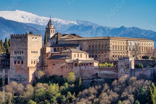 View of Alhambra Palace in Granada, Spain in Europe
