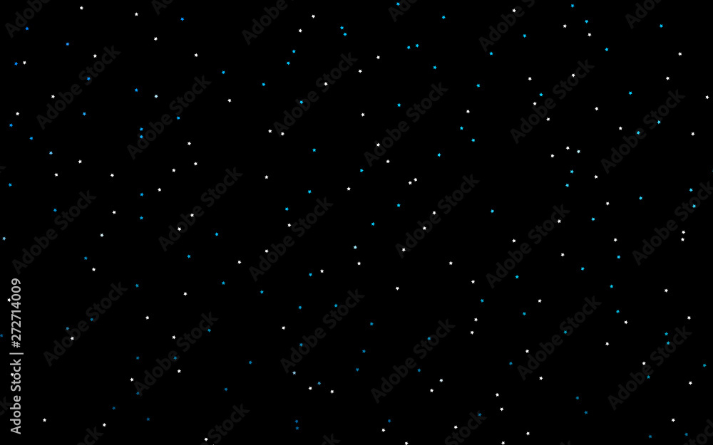 Dark BLUE vector texture with beautiful stars.