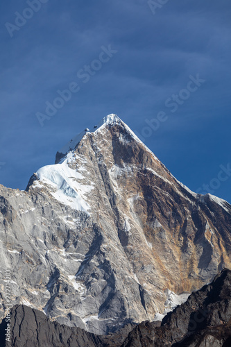Close view of the Yaomei Peak of the Siguniang (Four Sisters) Mountain in Sichuan, China