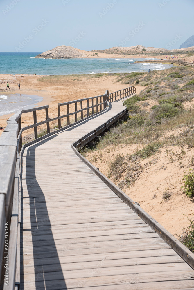 wooden walkway to access the beach