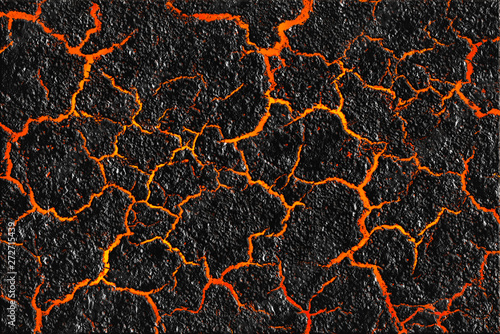 Lava texture and cracked ground surface photo