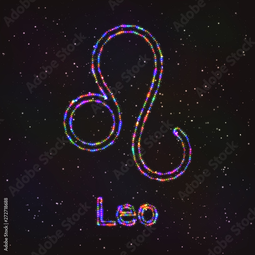 Astrology Shining Symbol. Zodiac Leo.