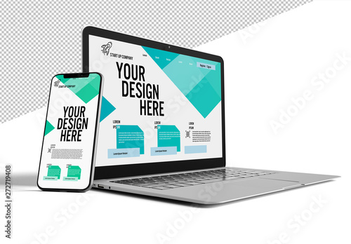 Laptop and Smartphone Mockup
