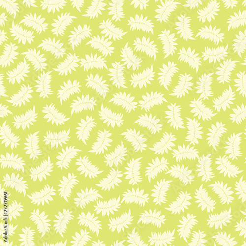 Vector light green seamless pattern with tropical leaves. Suitable for textile, gift wrap and wallpaper.