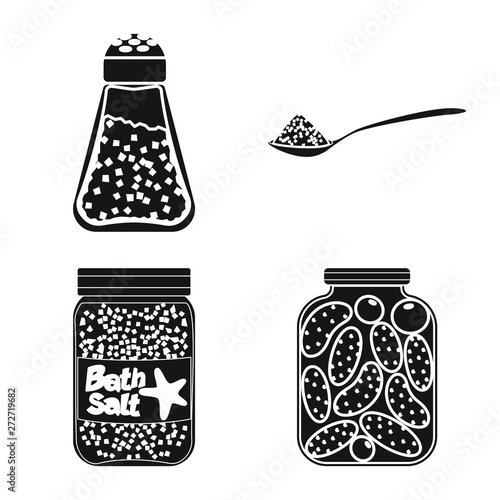 Isolated object of natural and baking   sign. Collection of natural and food stock symbol for web.