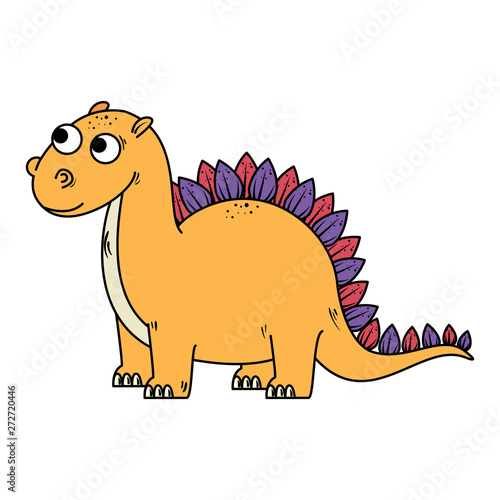 cute diplodocus comic character icon