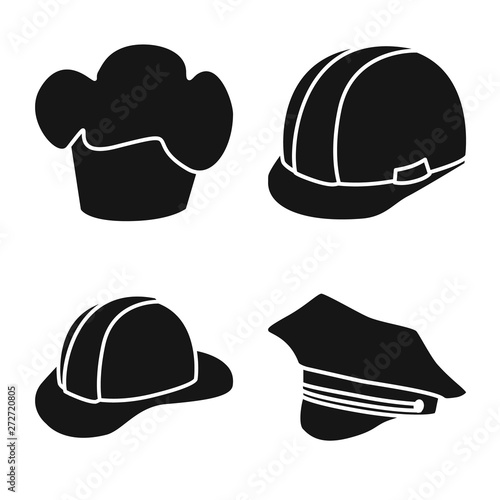 Vector illustration of beanie and beret logo. Collection of beanie and napper vector icon for stock.