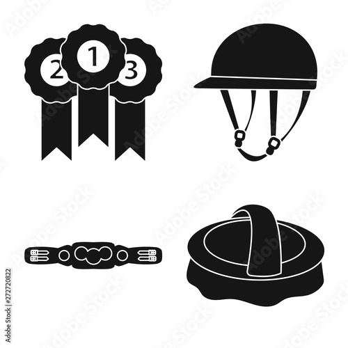 Isolated object of sport and competition sign. Set of sport and equestrian vector icon for stock.