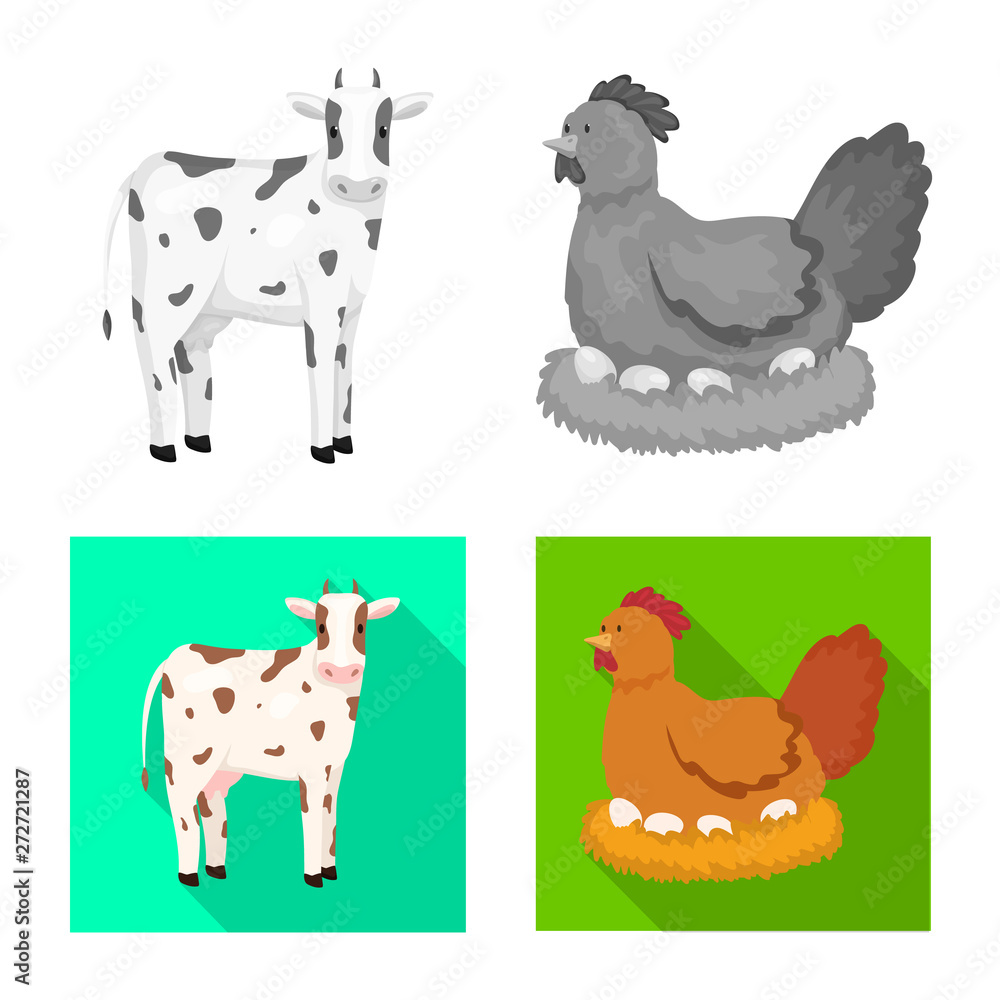 Naklejka premium Vector illustration of breeding and kitchen icon. Set of breeding and organic vector icon for stock.